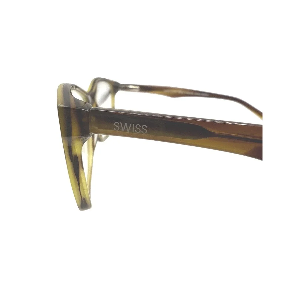 Swiss Eyeglasses Frames Yellow Marble Brown‎ Designer 55-17-140